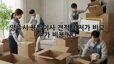 양주시 용달이사 견적, 최저가 비교 & 추가 비용 NO! 🤫