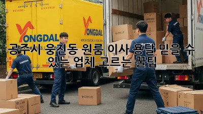공주시 웅진동 원룸 이사 용달: 믿을 수 있는 업체 고르는 꿀팁!